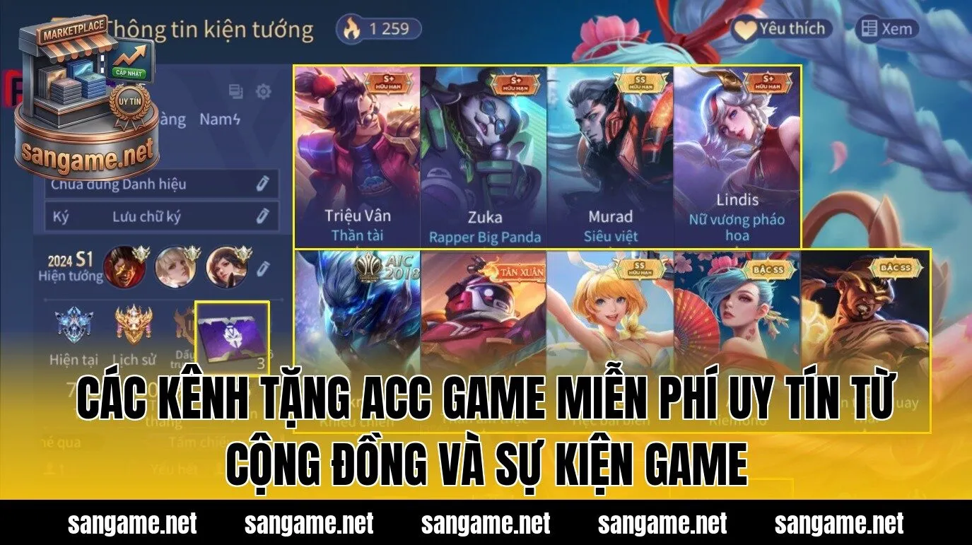 Các kênh tặng acc game miễn phí uy tín từ cộng đồng và sự kiện game