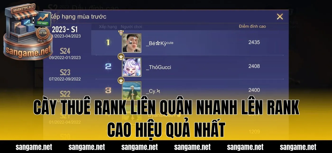 Cày Thuê Rank Liên Quân Nhanh Lên Rank Cao Hiệu Quả Nhất