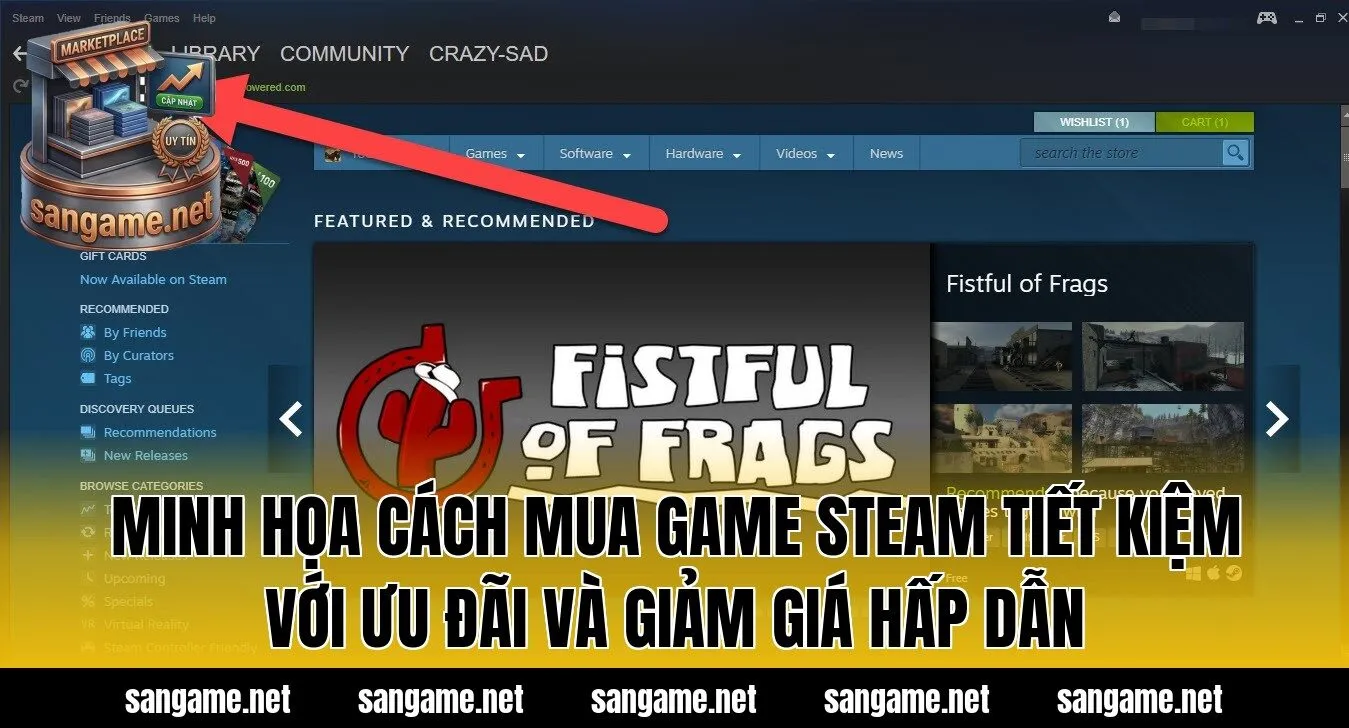 Minh họa cách mua game Steam tiết kiệm với ưu đãi và giảm giá hấp dẫn