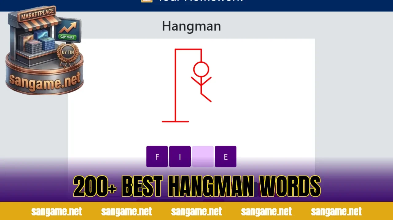 200+ BEST HANGMAN WORDS